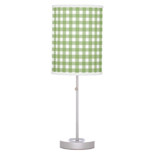 Cute Country Style Green Gingham Table Lamp
