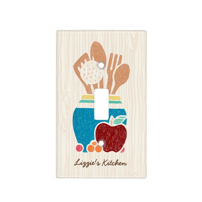 Cute Country Style Kitchen Utensils With Name Light Switch Cover (Front)