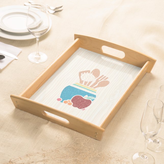Cute Country Style Kitchen Utensils With Red Apple Serving Tray (Front)