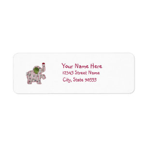 Cute Country Style Pink Elephant With Name Label