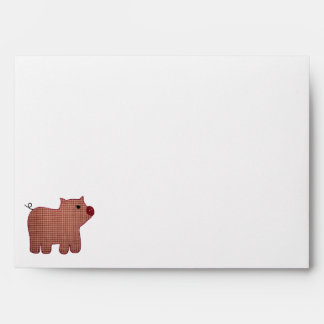 Cute Country Style Pink Plaid Pig Envelope