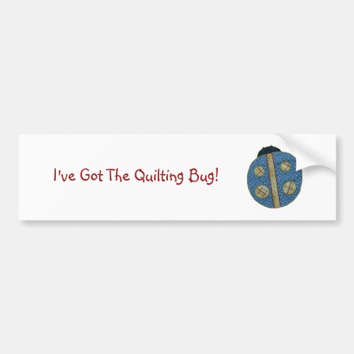 Cute Country Style Quilting Bee Ladybug Bumper Sticker