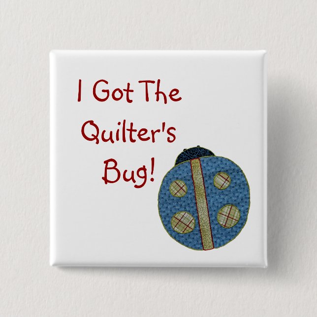 Cute Country Style Quilting Ladybug Button (Front)