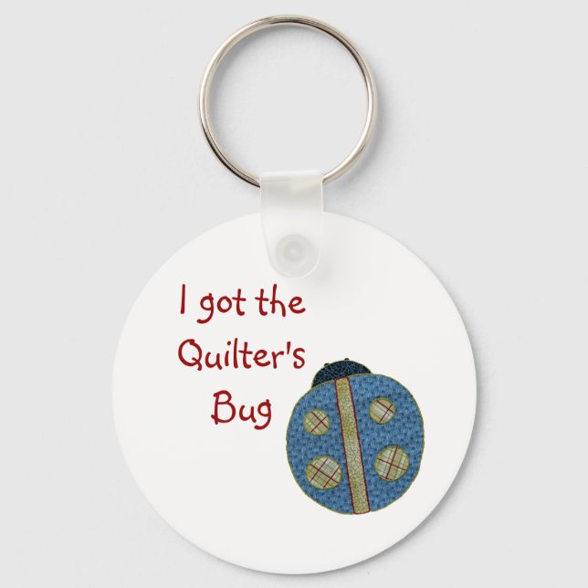 Cute Country Style Quilting Ladybug Keychain (Front)