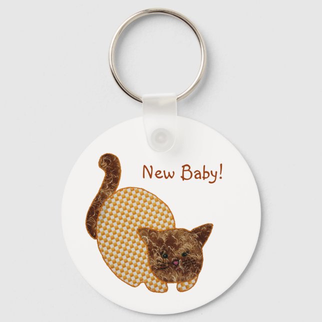 Cute Country Style Yellow Cat New Baby Keychain (Front)