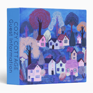 Cute Country Village Rental Guest Information 3 Ring Binder