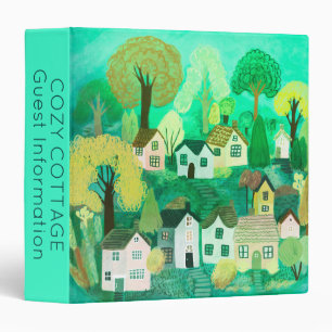 Cute Country Village Rental Guest Information 3 Ring Binder