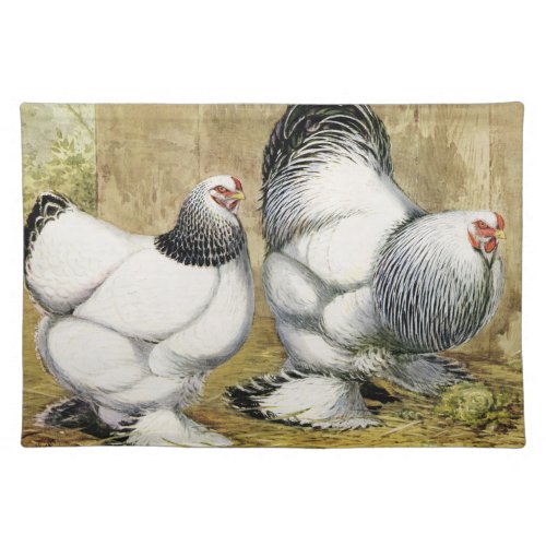 Cute Country vintage rooster chicken kitchen Cloth Placemat