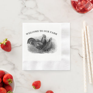 Cute Country Vintage welcome party napkins