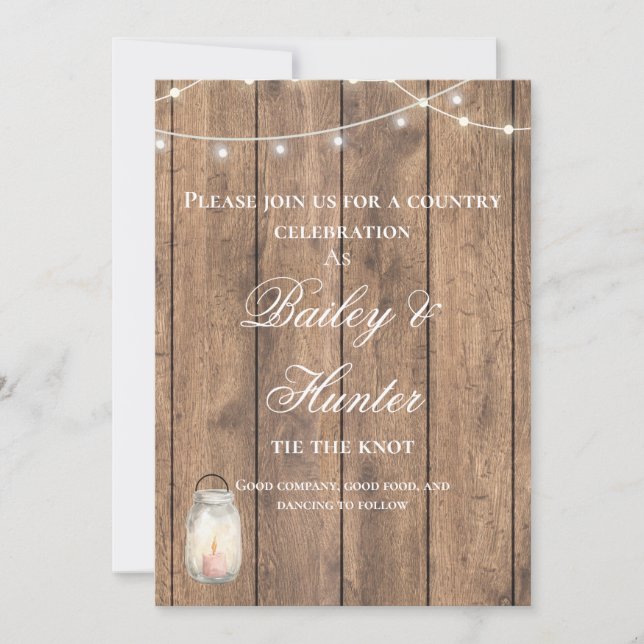  Cute Country Wedding and Details Invitation (Front)