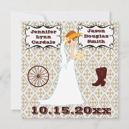 Cute Country Western Cowboy Wedding Invitations