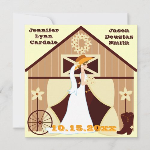 Cute Country Western Cowboy Wedding Invitations