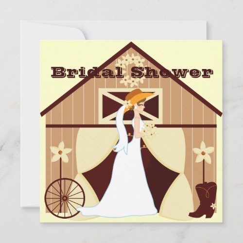 Cute Country Western Cowgirl Bridal Shower Invites