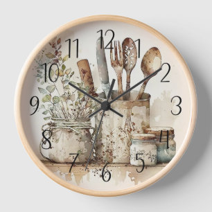 cute County farmhouse kitchen rustic  Clock