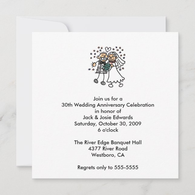Cute Couple Anniversary Invitation (Front)