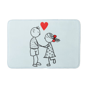 Cute Couple Bath Mat