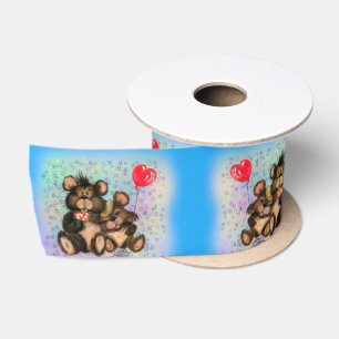 Cute Couple Bear Ribbon