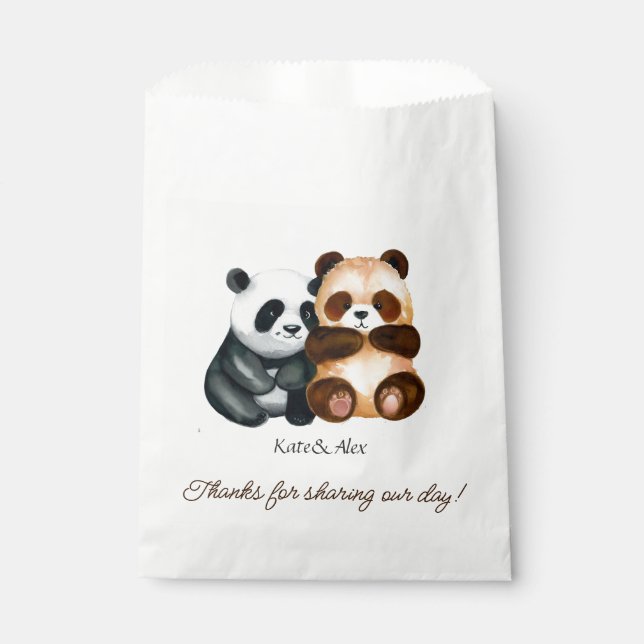 Cute Couple Bear Wedding Favor Bag (Front)