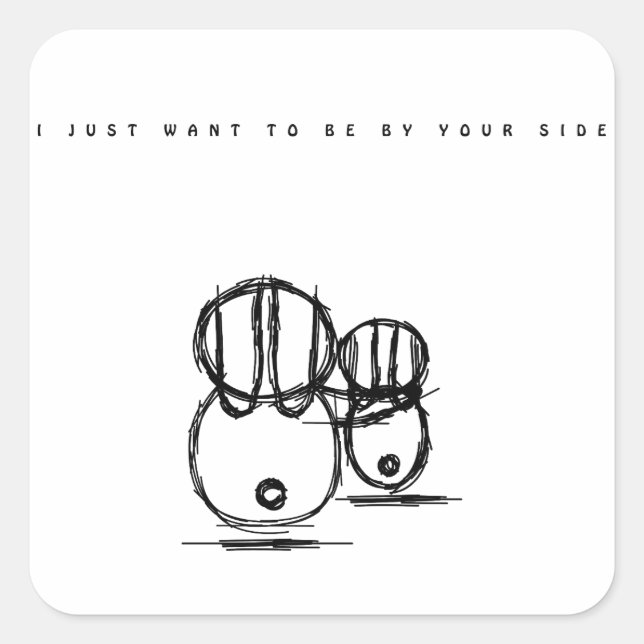 Cute Couple Bunny Sticker (Front)