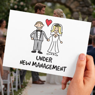 Cute Couple Cartoon - Under New Management Postcard
