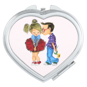 Cute Couple Compact Mirror