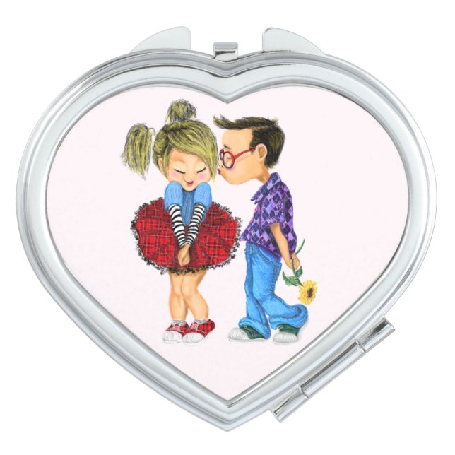 Cute Couple Compact Mirror (Front)