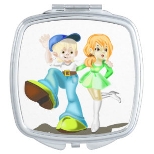 Cute Couple Compact Mirror
