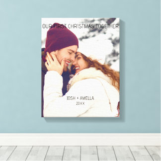 Cute Couple Custom Photo Canvas Print