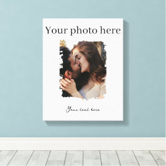 Cute Couple Custom Photo Canvas Print