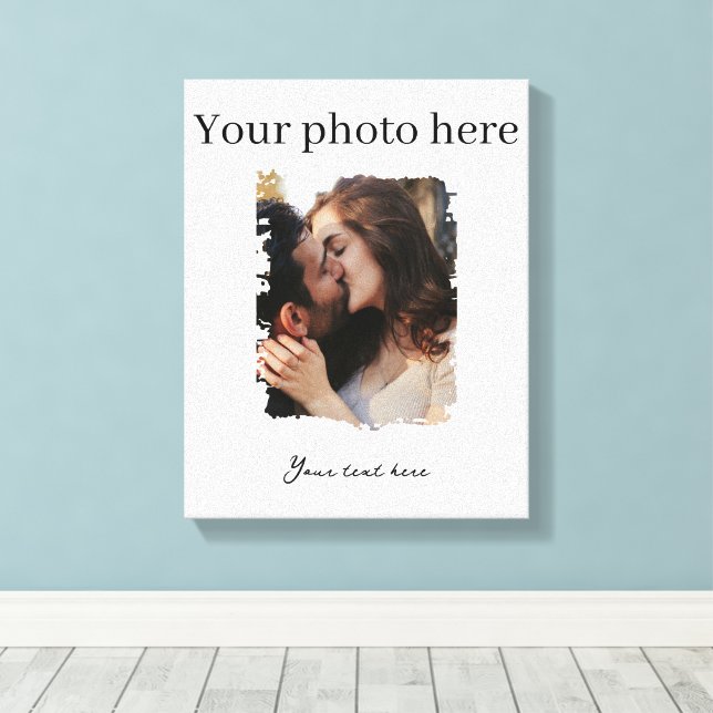 Cute Couple Custom Photo Canvas Print (Insitu(Wood Floor))