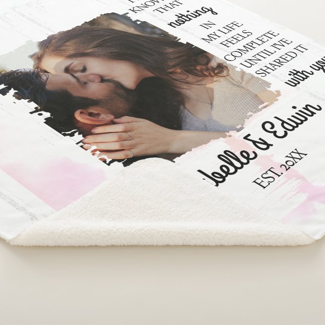 Cute Couple Custom Photo Sherpa Blanket (3/4)
