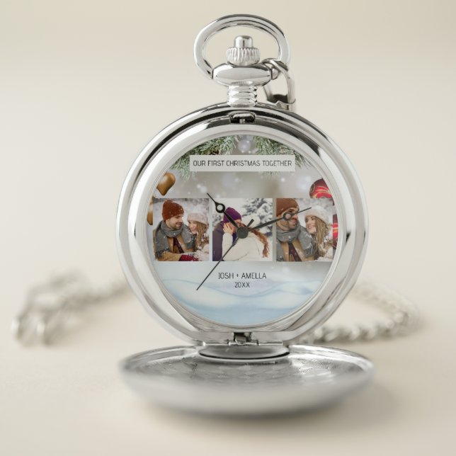 Cute Couple Custom Photo Stop Watch (Inside)