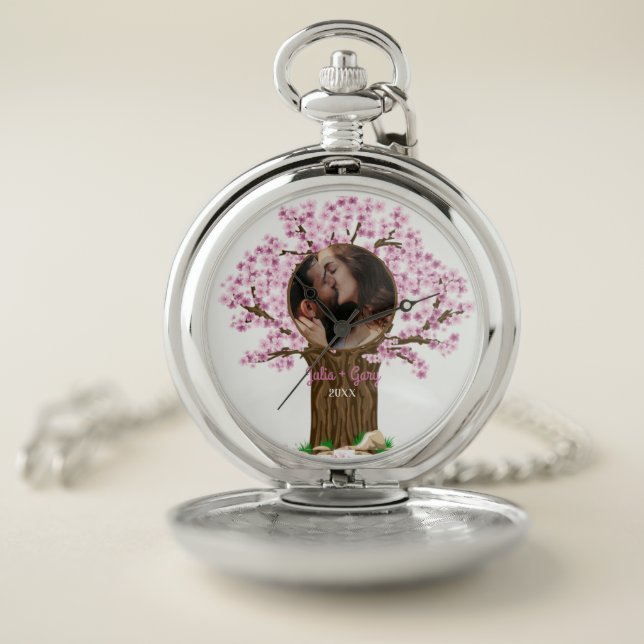 Cute Couple Custom Photo Stop Watch (Inside)