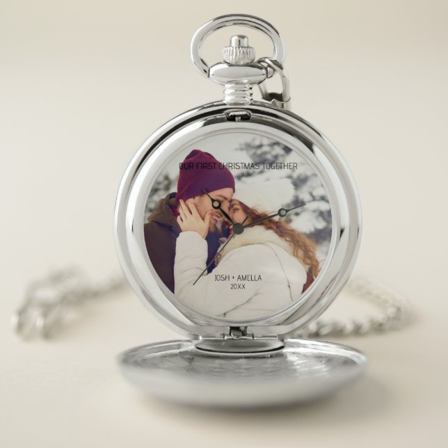 Cute Couple Custom Photo Stop Watch (Inside)