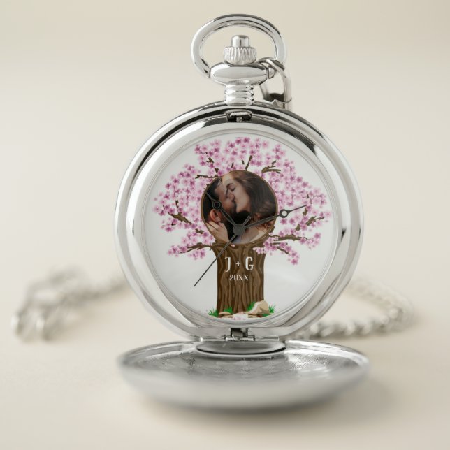 Cute Couple Custom Photo Stop Watch (Inside)