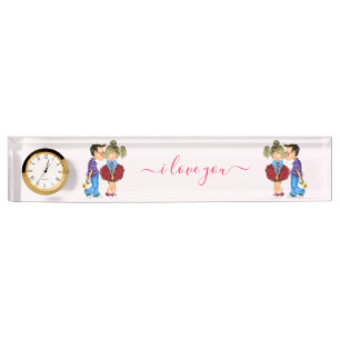 Cute Couple Desk Accessory - I Love You Name Plate