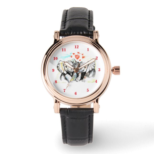 Cute Couple Elephant Watch (Front)