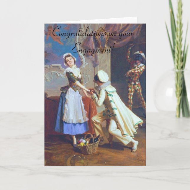 Cute Couple Engagement Card (Front)