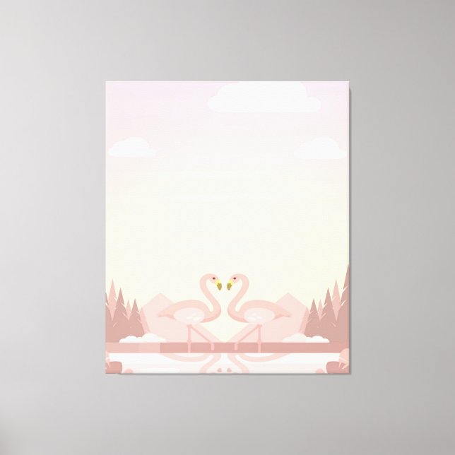 Cute Couple Flamingo Birds Gifts Lover Canvas Print (Front)