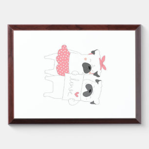 Cute Couple French Bulldog Love Dog Lover Award Plaque