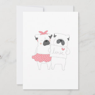 Cute Couple French Bulldog Love Dog Lover Holiday Card