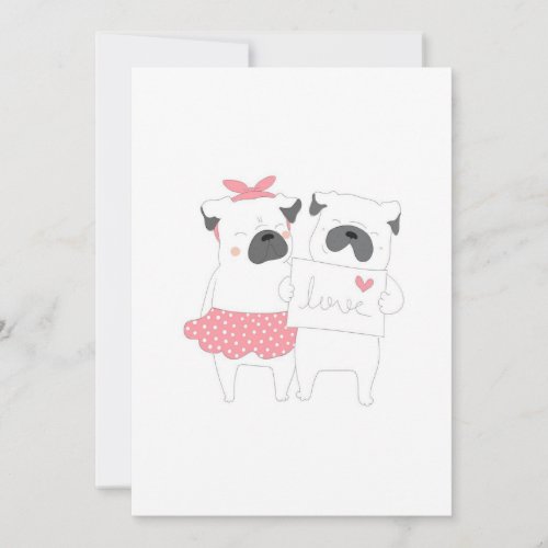 Cute Couple French Bulldog Love  Dog Lover Holiday Card