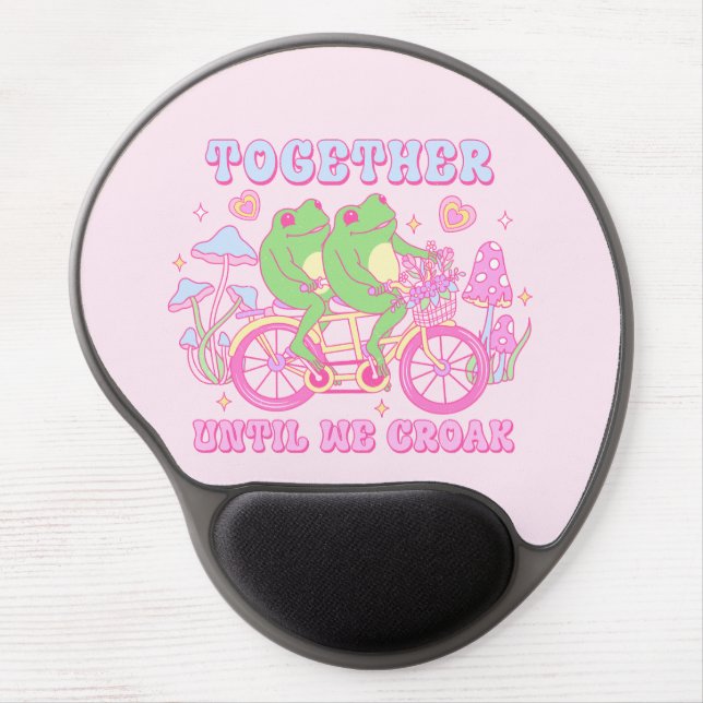 Cute Couple Frog - Together Until We Croak Gel Mouse Pad (Front)