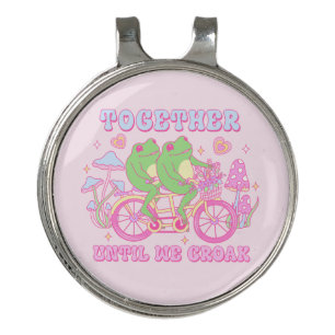 Cute Couple Frog - Together Until We Croak Golf Hat Clip