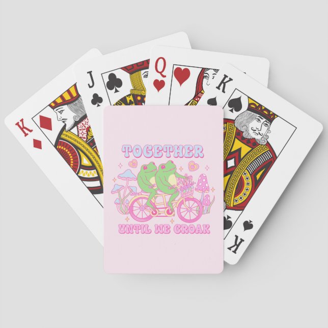 Cute Couple Frog - Together Until We Croak Poker Cards (Back)