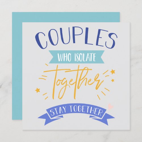 Cute Couple fun Lockdown Anniversary Holiday Card