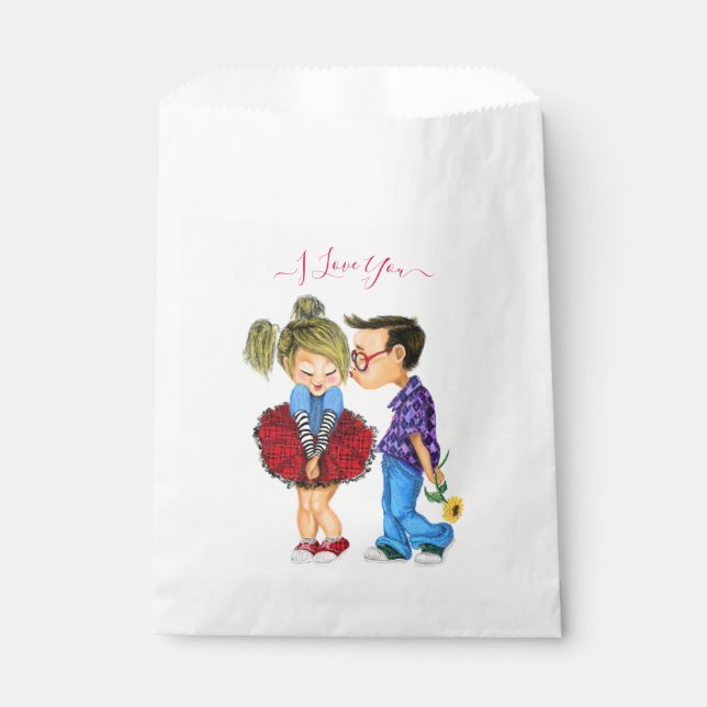 Cute Couple Gift Bag - I Love You (Front)