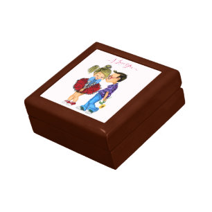 Cute Couple Gift Box with Text - I Love You