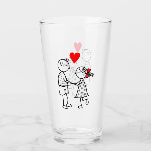 Cute Couple Glass (Front)