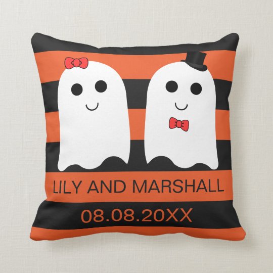 Cute Couple Halloween Wedding Gift Throw Pillow Zazzle Com